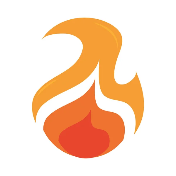 Fire flame burning hot glow flat design icon — Stock Vector