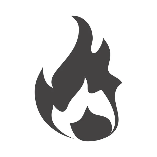 Fire flame burning hot glow silhouette design icon — Stock Vector