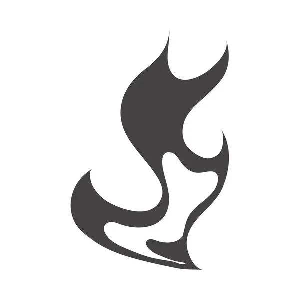 Chama de fogo queima ícone de design silhueta brilho quente — Vetor de Stock