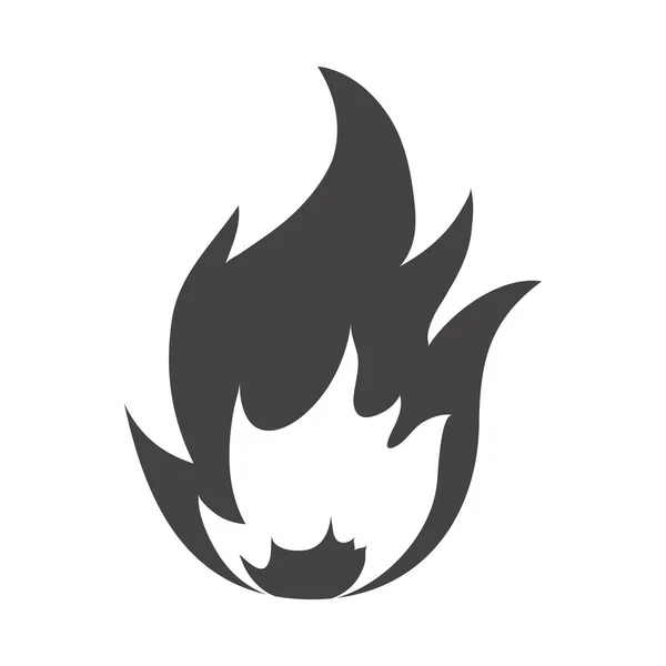 Fire flame burning hot glow silhouette design icon — Stock Vector