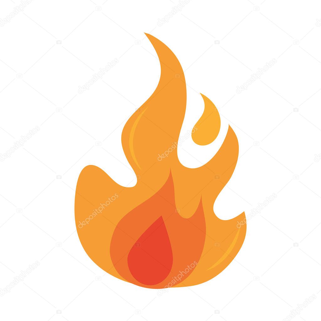 fire flame burning hot glow flat design icon