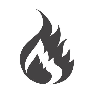 Ateş yanan sıcak, parlak siluet tasarım simgesi
