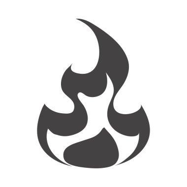 Ateş yanan sıcak, parlak siluet tasarım simgesi