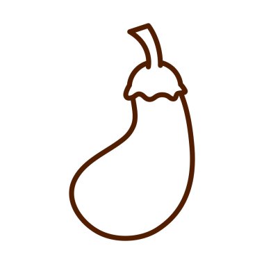 sağlıklı yiyecek taze sebze patlıcan ham malzeme çizgisi simgesi