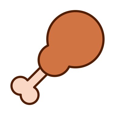 Sağlıklı yiyecekler günlük kızarmış tavuk budu taze beslenme hattı ve doldurma tarzı simgesi