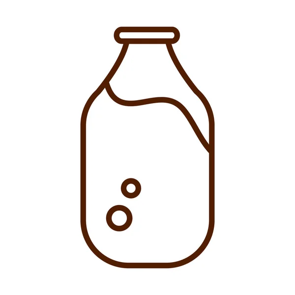 Menu de comida saudável ícone de linha de garrafa de suco de nutrição fresca — Vetor de Stock