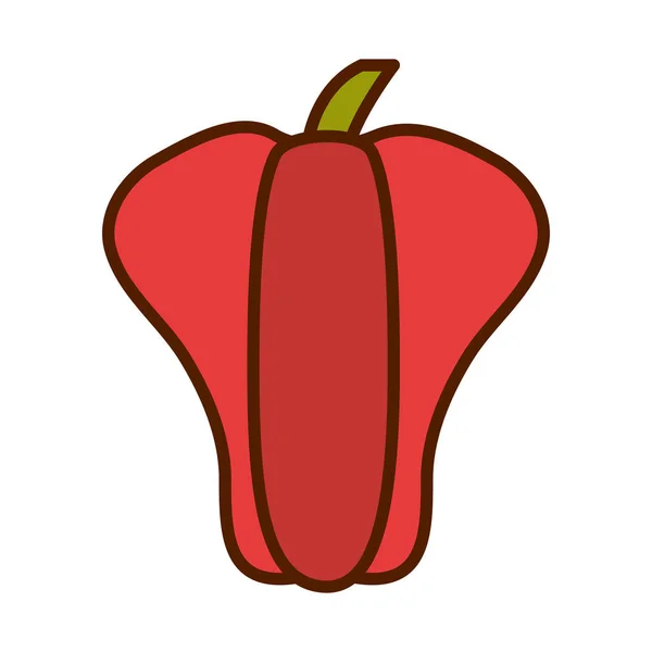Gesunde Lebensmittel frisches Gemüse Paprika Rohzutat Linie und füllen Stil-Symbol — Stockvektor