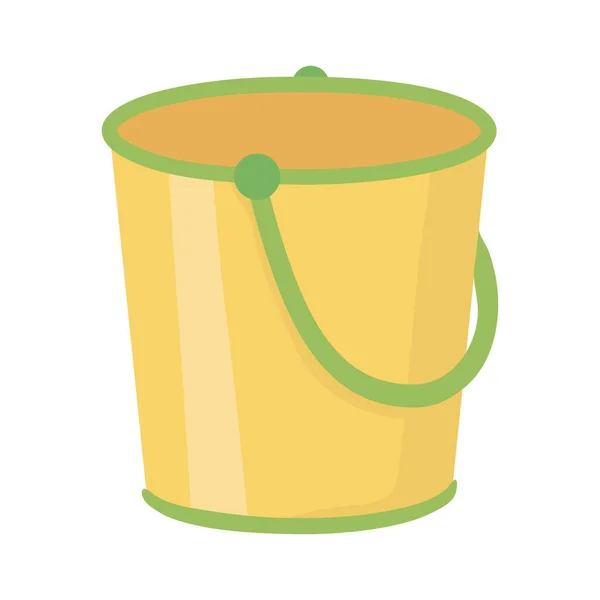 Plastic bucket tool isolated design icon white background — Stock Vector