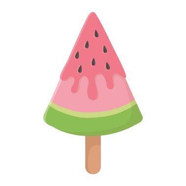 Karpuz dondurması çubuk izole tasarım ikonu beyaz arkaplan