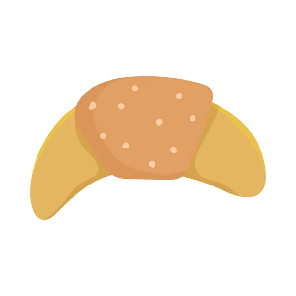 Pão croissant cozido no forno ícone de design isolado fundo branco —  Vetores de Stock