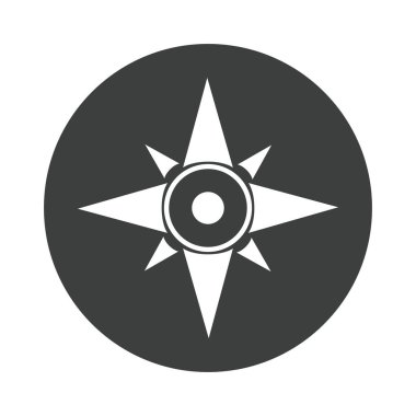 pusula gülü navigasyon haritalama aracı siluet tasarım simgesi