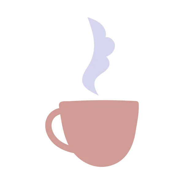 Ζεστό φλιτζάνι καφέ φρέσκο άρωμα απομονωμένο σχεδιασμό εικονίδιο λευκό φόντο — Διανυσματικό Αρχείο
