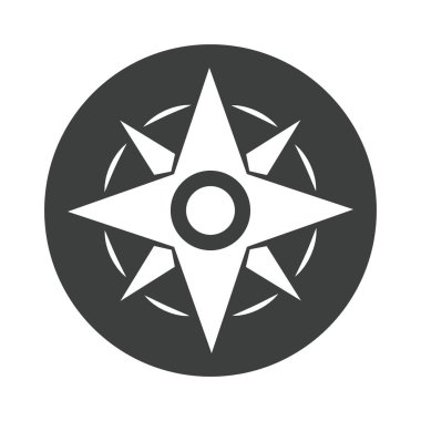 pusula gülü seyrüsefer ekipmanı siluet tasarım simgesi