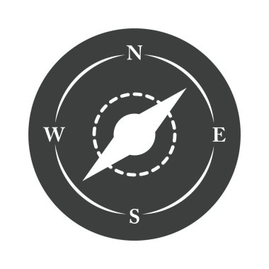 pusula gülü navigasyon haritalama rotası ekipman siluet tasarım simgesi