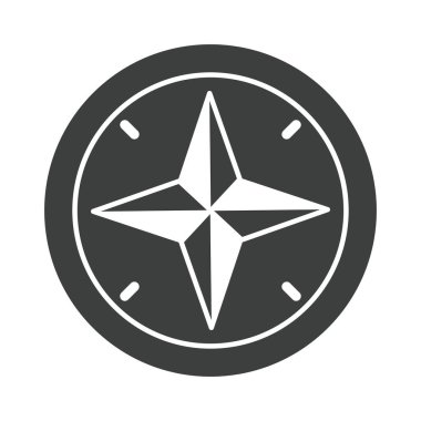 Navigasyonel pusula haritalama ekipmanı siluet tasarım simgesi