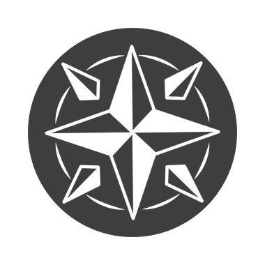 pusula gülü hedef haritalama ekipmanı siluet tasarım simgesi