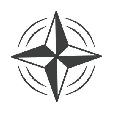 pusula gülü navigasyon kartografi ekipman hattı tasarım simgesi