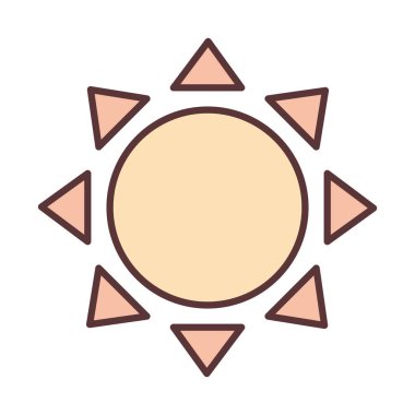 Güneşli yaz mevsimi sıcak yaz çizgisi ve ikonu doldur