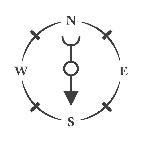 Boussole rose navigation équipement antique ligne conception icône — Image vectorielle