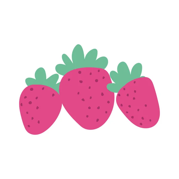 イチゴフルーツ新鮮な孤立したデザインのアイコン白の背景 — ストックベクタ