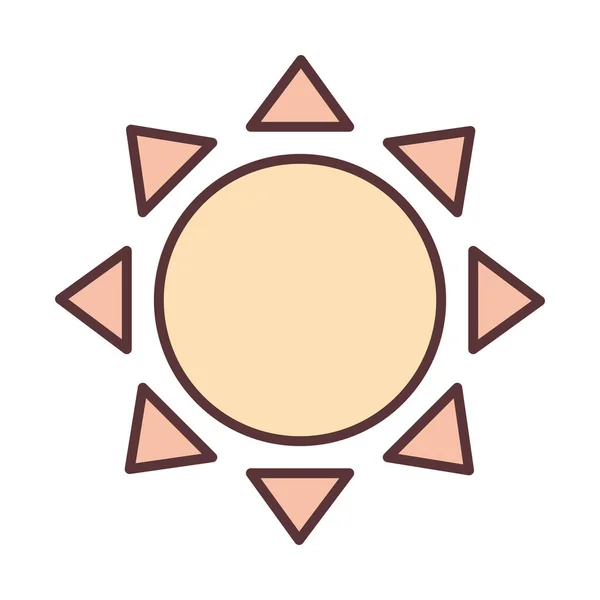 Sun weather summer hot summer line and fill icon — Stock Vector