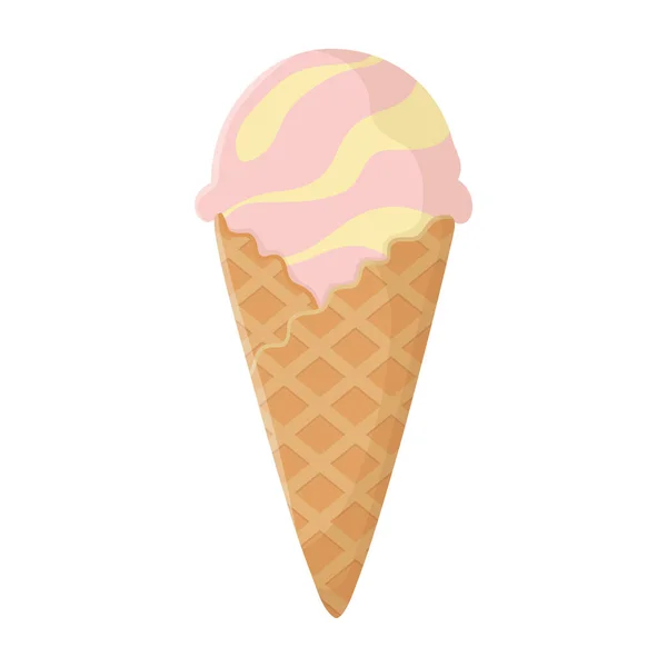 Cono de helado icono de diseño aislado — Vector de stock