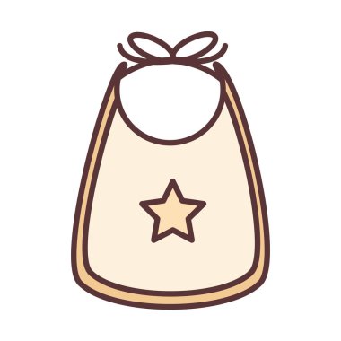bebek önlüğü, yıldız kıyafetleri, bebek için giysiler çizgi ve doldurma simgesi