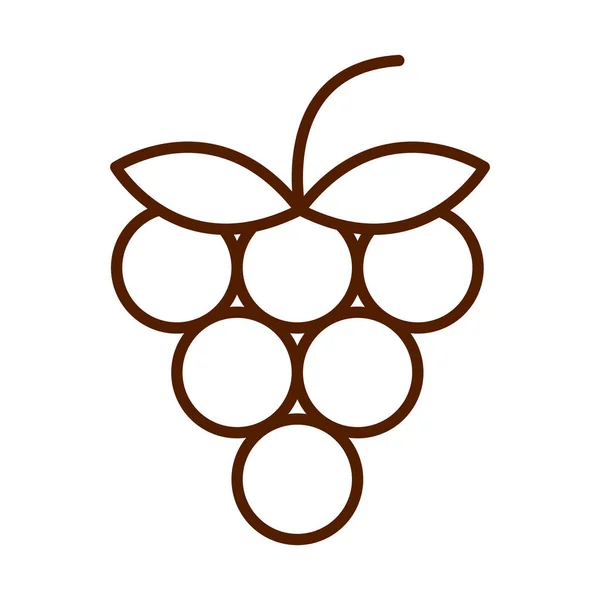 Cibo sano frutta fresca prodotto uva linea stile icona — Vettoriale Stock