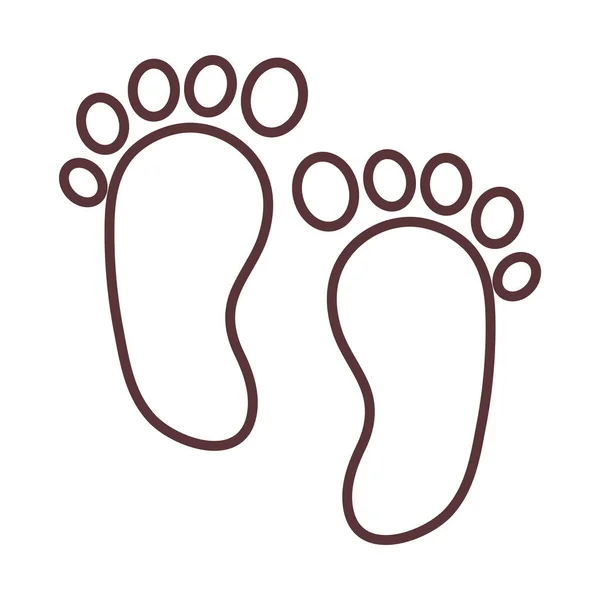 Baby little footprints, newborn invitation template line icon — стоковый вектор