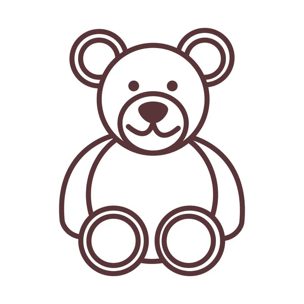 Μωρό αρκουδάκι παιχνίδι, αντικείμενο νεογέννητο πρότυπο γραμμή σχεδιασμού εικονίδιο — Διανυσματικό Αρχείο