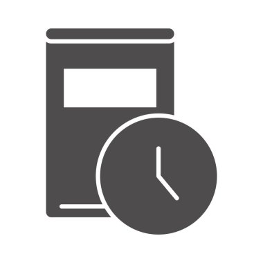 okul ve eğitim kitabı ve saat siluet tarzı simge öğretin