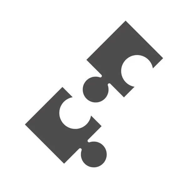 Puzzel puzzelstukjes metafoor lijn stijl icoon — Stockvector