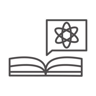 okul ve eğitim kitabı dersi fen bilgisi çizgisi simgesi