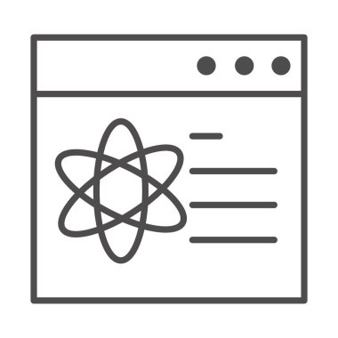 öğretim okulu ve eğitim web sitesi çevrimiçi ders bilimi çizgi simgesi