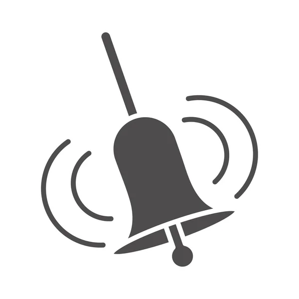Campana sonido alarma silueta estilo icono — Vector de stock