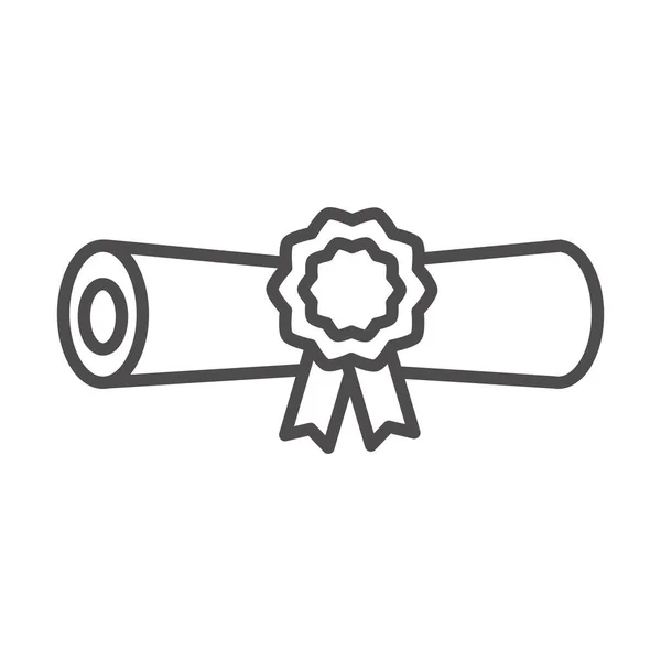 Enseñar escuela y educación certificarte roll line estilo icono — Vector de stock