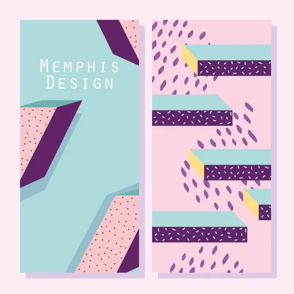 Abstract shapes, 80s memphis geometric style covers or banners — Διανυσματικό Αρχείο