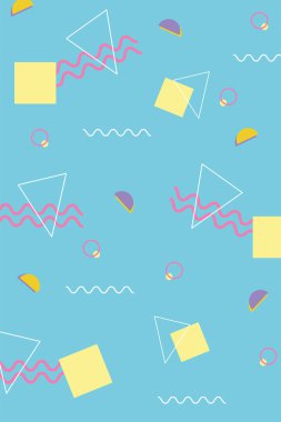 memphis 80 'ler stili soyut retro elementler dekorasyon arka planı