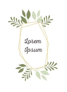 düğün davetiyesi dekoratif yeşillik tebrik kartı veya duyurusu