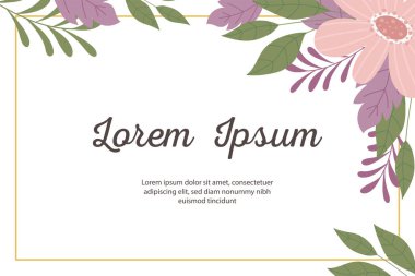 düğün davetiyesi dekoratif minimalist ve çiçekli şablon tebrik kartı veya duyurusu