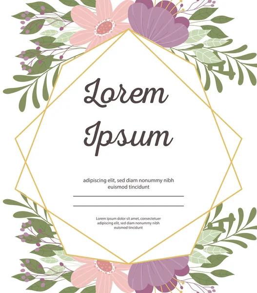 Hochzeitseinladung dekorative Blätter elegantes Grün Grußkarte oder Ankündigung — Stockvektor
