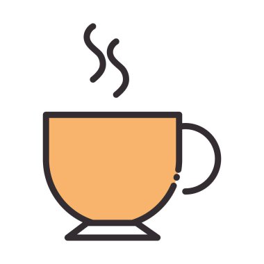 Kahve fincanı aromalı sıcak içecek serisi ve tasarım simgesi