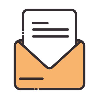 Sosyal medya e- posta mektubu dijital internet ağı iletişim teknolojisi hattı ve tasarım simgesini doldur