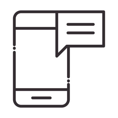 Sosyal medya akıllı telefon mesajı dijital internet ağı iletişim teknolojisi çizgi simgesi