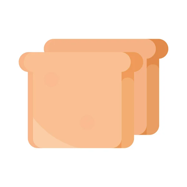 Rebanada de pan menú panadería producto alimenticio icono de estilo plano — Vector de stock