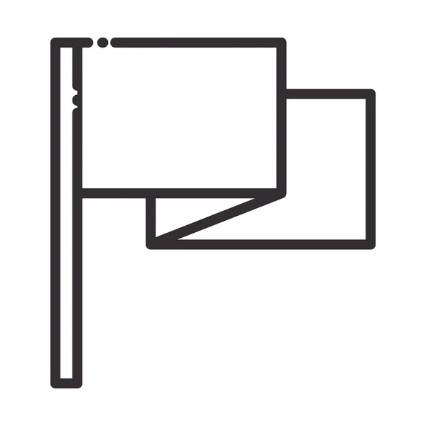 Drapeau emblème concept ligne style icône — Image vectorielle