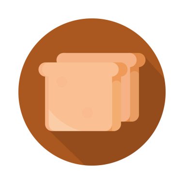 Dilimlenmiş ekmek menüsü fırın ürün bloğu ve düz simge