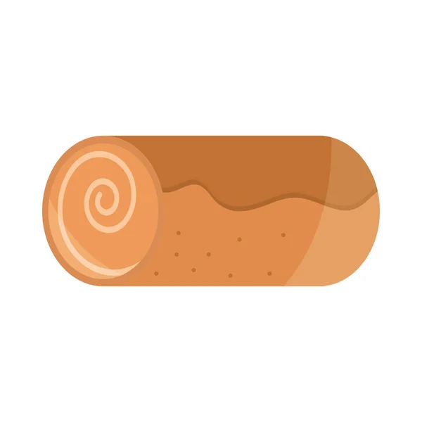 面包卷蛋糕菜单烘焙食品扁平风格图标 — 图库矢量图片