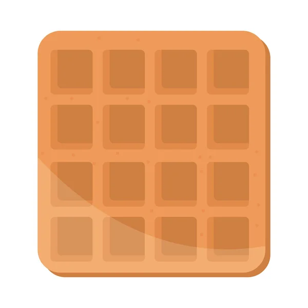 Waffle de pan menú de postres panadería producto alimenticio icono de estilo plano — Vector de stock