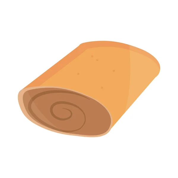 面包卷美味菜单烘焙食品扁平风格图标 — 图库矢量图片